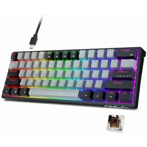 AULA 29 teclados mecánicos RGB para juegos de PC, 60 por ciento, mini teclado micro de perfil bajo,