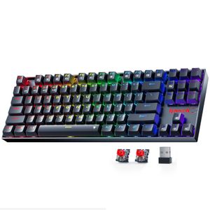 Redragon Teclado mecánico para juegos RGB LED Rainbow retroiluminado con cable con interruptores