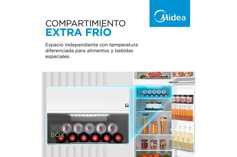 Heladera con Freezer Inverter Midea MDRT385MTF01AD 266Lts Blanco