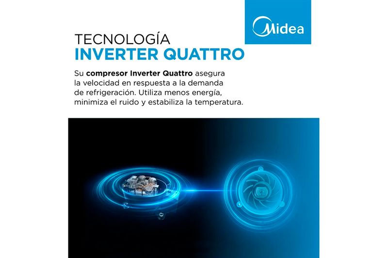 Heladera con Freezer Inverter Midea MDRT385MTF01AD 266Lts Blanco