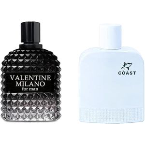 VALENTINE MILANO and (Colonia blanca costera para hombre, paquete combinado de fragancia 3.4 oz/3.4