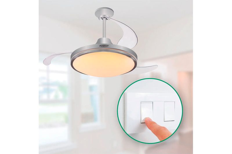 Ventilador de Techo Retráctil con Luz Led Peabody PE-VTRDC425S