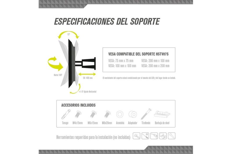 Soporte de TV Tagwood HSTV87S 14” A 43”