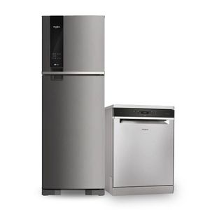 Combo Whirlpool Heladera Top Mount No Frost 375 Lts y Lavavajillas Inverter 14 Cubiertos