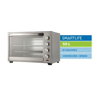 Horno Electrico Smartlife Conveccion Spiedo 50L 6 Funciones