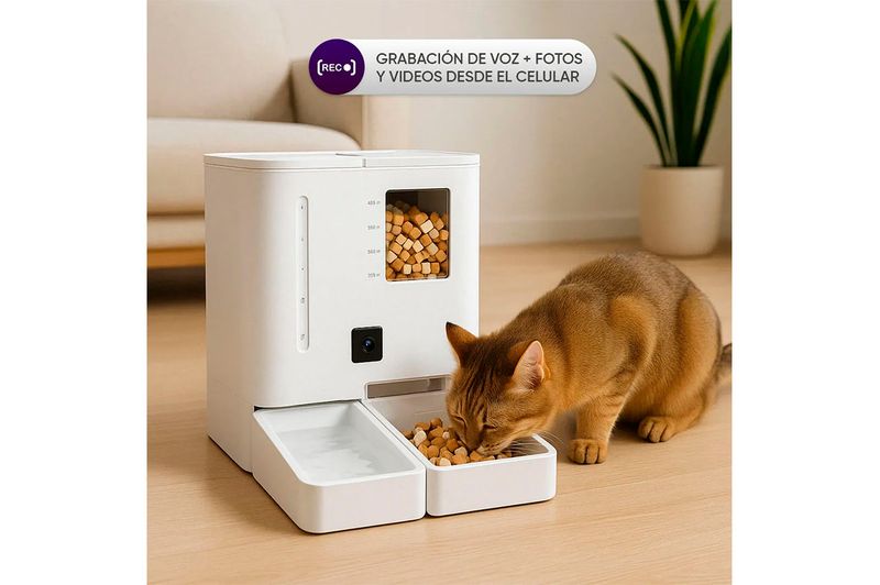 Comedero de Mascotas Haxly 2 en 1 Feedy con Wifi y Cámara