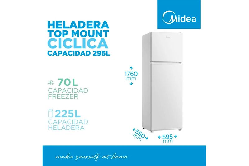 Heladera Cíclica Midea MDRT414FGE01A 295L Blanco
