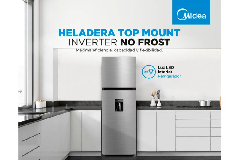 Heladera No Frost Inverter Midea MDRT489MTE46ADW 340L Inox