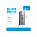 Heladera No Frost Inverter Midea MDRT489MTE46ADW 340L Inox