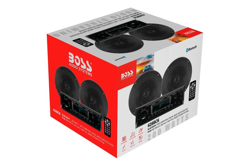 Autoesterio + Parlantes Boss 6.5” 628BCK