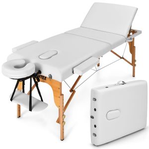 Giantex Mesa de masaje plegable de 84 pulgadas, cama portátil de 3 secciones, cama de tatuaje con