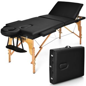 Giantex Mesa de masaje plegable de 84 pulgadas, cama portátil de 3 secciones, cama de tatuaje con
