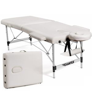 Giantex Mesa de masaje profesional de 84 pulgadas, 2 camas de masaje plegables y ligeras, marco de