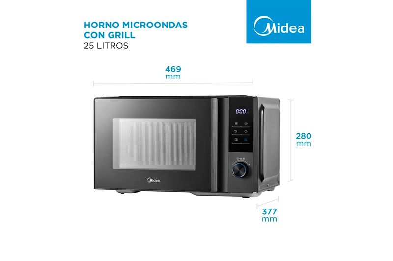 Horno Microonda Midea 25ts Digital MW-DG125BAR1 Negro