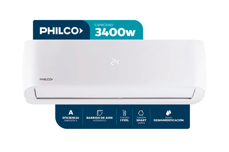 Aire acondicionado Philco Split Frío/Calor 2924F 3400W PHS32HA4CN