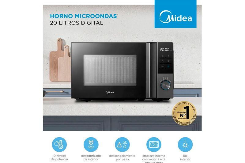 Horno Microonda Midea 20ts Digital MW-DN120GAR1 Gris