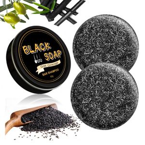 Jabón en barra inversa para cabello gris, jabón negro natural para oscurecer el cabello y la barba,