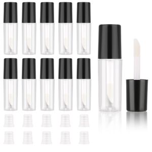 10 tubos vacíos de brillo de labios, mini recipientes cosméticos recargables de 0.04 fl oz, botellas