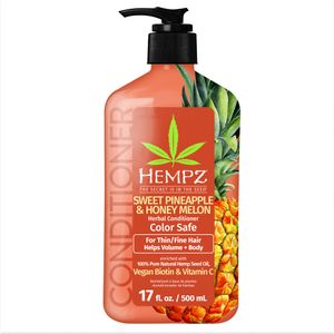 Hempz Acondicionador de biotina, piña dulce y melón de miel, para el crecimiento del cabello