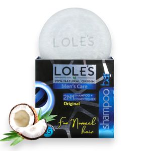 LOLE'S Barra de champú y acondicionador, cuidado 2 en 1 de los hombres para limpiar el cabello, el