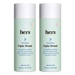 Champú de triple amenaza para cabello que se siente y se ve más grueso y más fuerte con biotina,