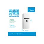 Heladera Inverter Midea MDRT580MTE01ADW 412Lts Blanco