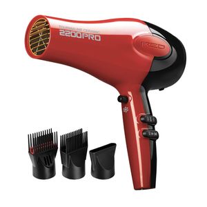 RED by Kiss Turmaline Ceramic 2200W PRO - Secador de pelo profesional con peines adicionales,
