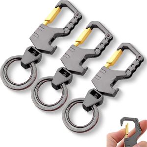 3 llaveros resistentes con abrebotellas, mosquetón para hombre
