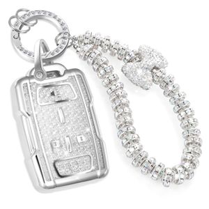 Funda para llavero GMC con llavero de pulsera de circonita de moda, diseño de diamantes encantadores