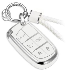 Funda para llavero Jeep con llavero de cuerda trenzada de metal, funda suave mejorada para Grand