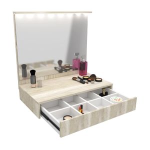 Tocador Maquillador Flotante con Espejo con Luz Led y Cajón - 1432L