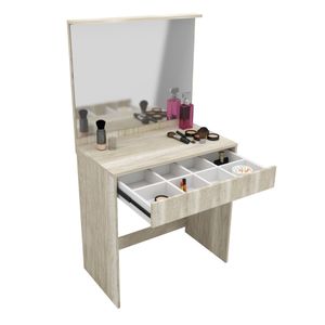 Tocador Maquillador Multifunción con Espejo con luz Led y Cajón - 1429L