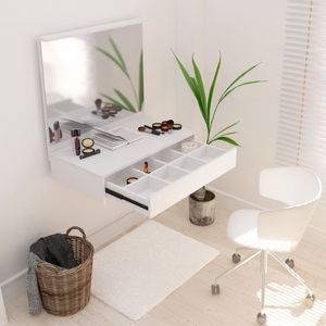 Tocador Maquillador Flotante con Espejo con Luz Led y Cajón - 1432L