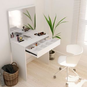 Tocador Maquillador Multifunción con Espejo con luz Led y Cajón - 1429L