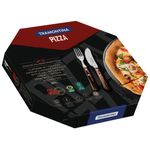 Juego de Cubiertos para Pizza Polywood Tramontina con Láminas de Acero Inoxidable Castaño 8 Pzas