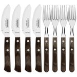 Juego de Cubiertos para Pizza Polywood Tramontina con Láminas de Acero Inoxidable Castaño 8 Pzas