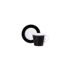 Juego de Taza y Platillo de Té Valentina de Porcelana Decorada 185 ml 12 Piezas