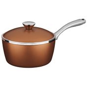 Olla con Mango Lyon de Aluminio Antiadherente Starflon con tapa Dorada 20 cm y 2,8 L