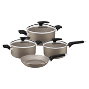 Batería de Cocina Milazzo Tramontina de Aluminio con Revestimiento Antiadherente Starflon Max Almendra 4 pzas