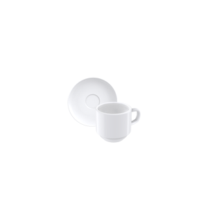 Juego de Taza y Plato para Café Paola de Porcelana Decorada 100 ml 12 Piezas