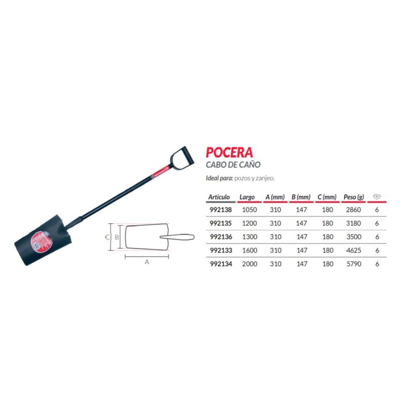 Biassoni: Pala Pocera Acero Forjado Cabo de Caño