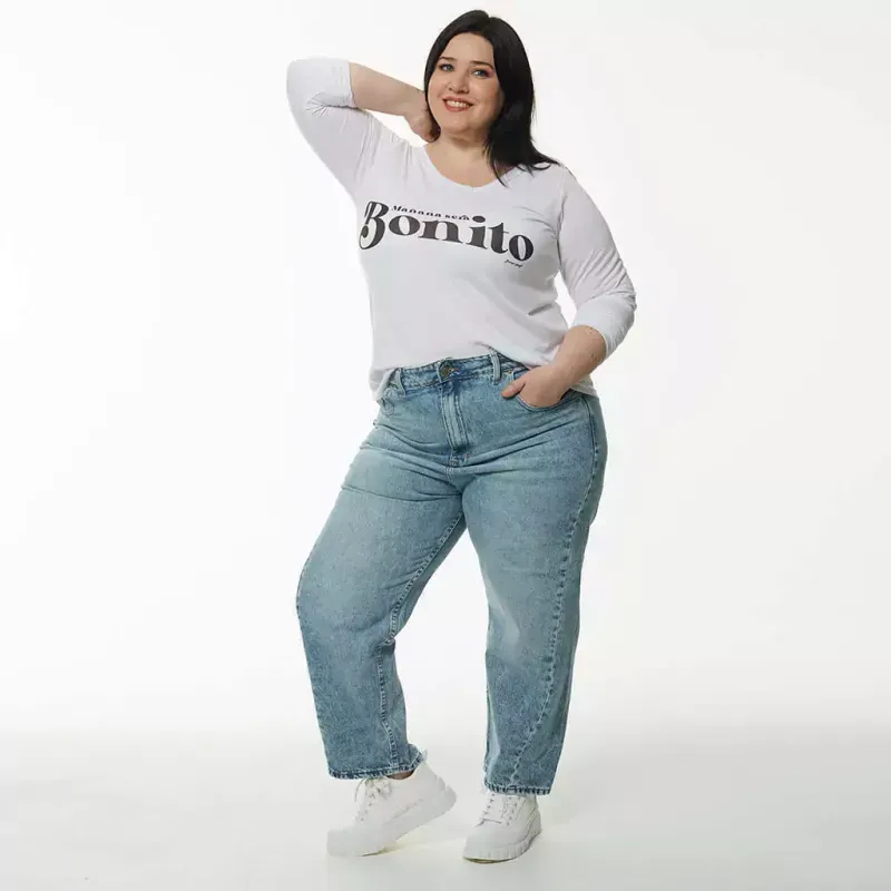 Remera Eugenia manga larga - Frase bonito Talle M - Haya Paz