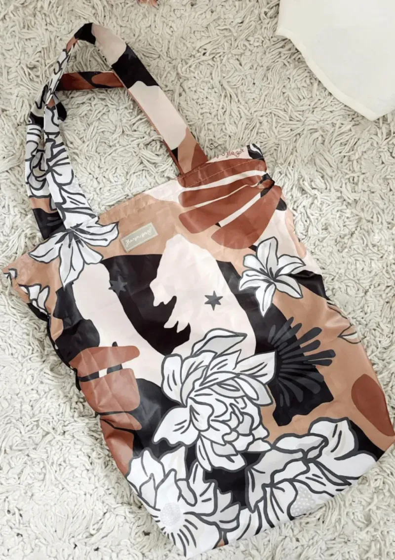 Tote bag - Diseño exclusivo Flores Neutro Neutros - Haya Paz