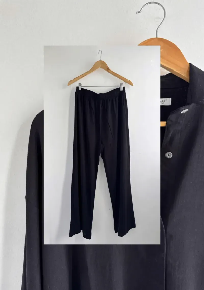 Pantalón de lino - Bruna negro Talle M - Haya Paz