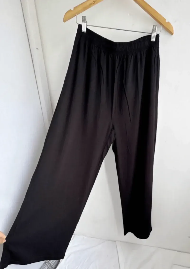 Pantalón de lino - Bruna negro Talle M - Haya Paz