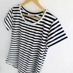 Remera Maga rayado Azul Marino - Morley Talle M - Haya Paz