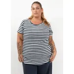 Remera Maga rayado Azul Marino - Morley Talle M - Haya Paz