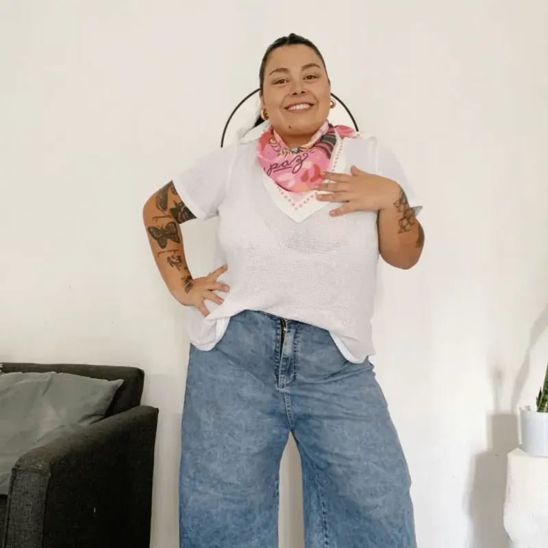 Remera Red algodón - Lena Blanca Talle L - Haya Paz