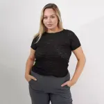Remera Elena - Negro de encaje Talle M - Haya Paz