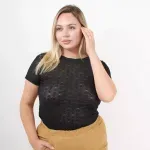 Remera Elena - Negro de encaje Talle M - Haya Paz